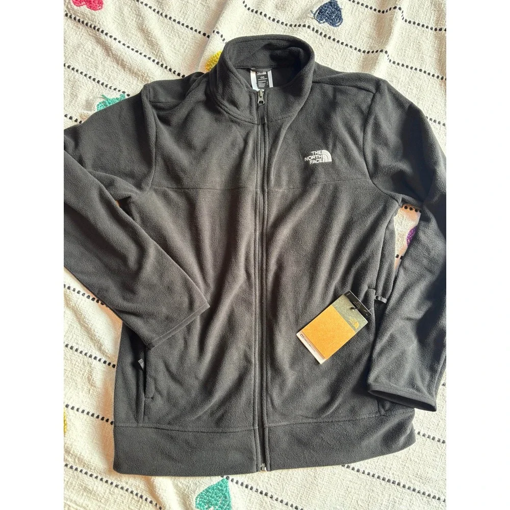 The North Face Anchor Full Zip Jacket Mens Medium Black Fleece